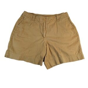 Vintage Talbots Bermuda Shorts Womens Size 12 Stretch Beige Khaki Casual
